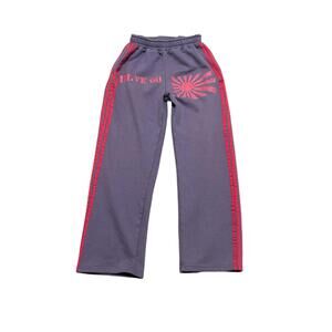 Japan Flag Y2k Purple and Pink Baggy Sweatpants Medium Mens